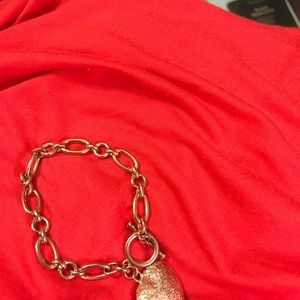 Gold plated heart charm bracelet